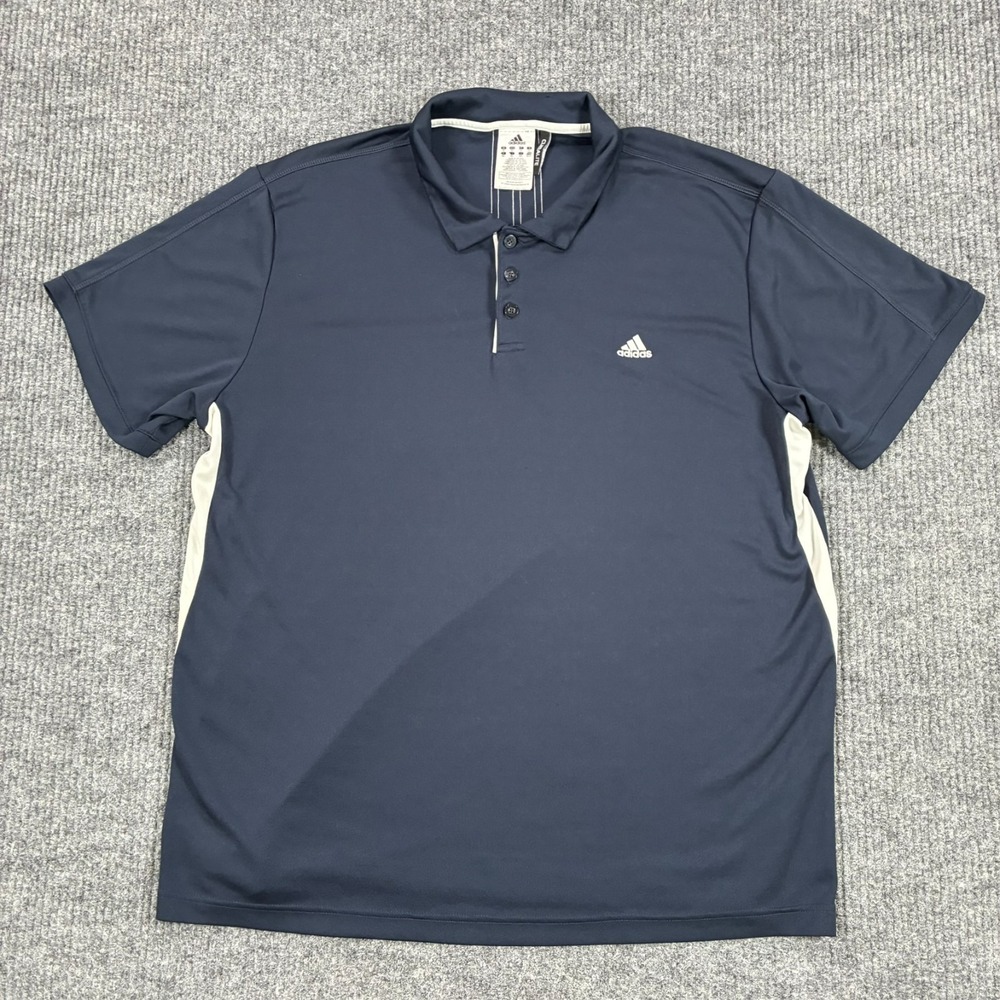 Adidas Climalite Polo Shirt Mens Size 2XL Navy Short Sleeve Golf Performance